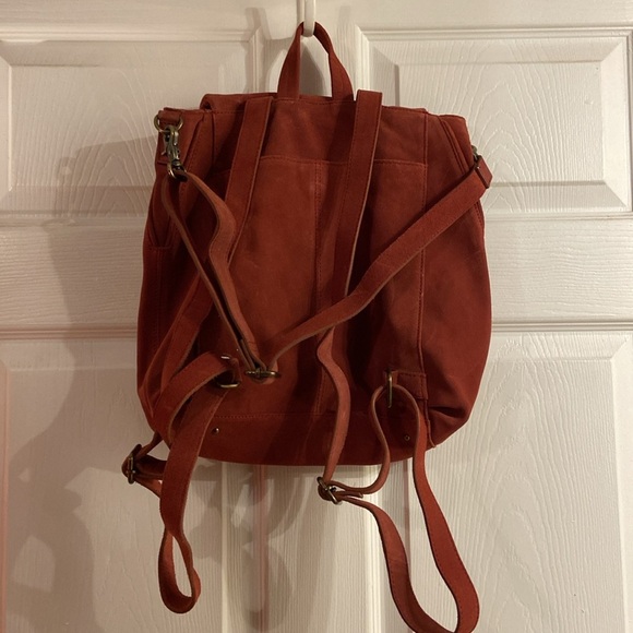 Free People Camilla Convertible Suede Red Leather Backpack main image 4